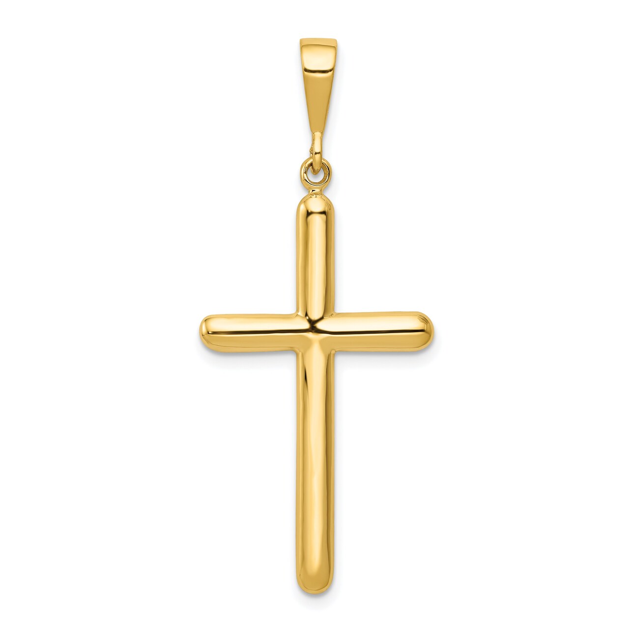14K Yellow Gold Cross Pendant Charm Religious Jewerly 46mm x 20mm